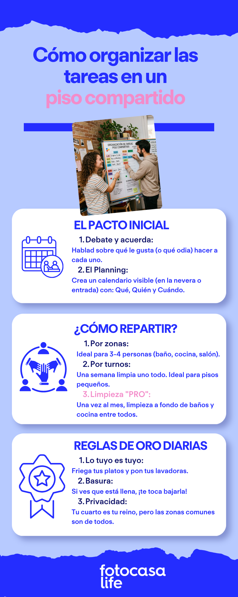 Cómo organizar las tareas en un piso compartido