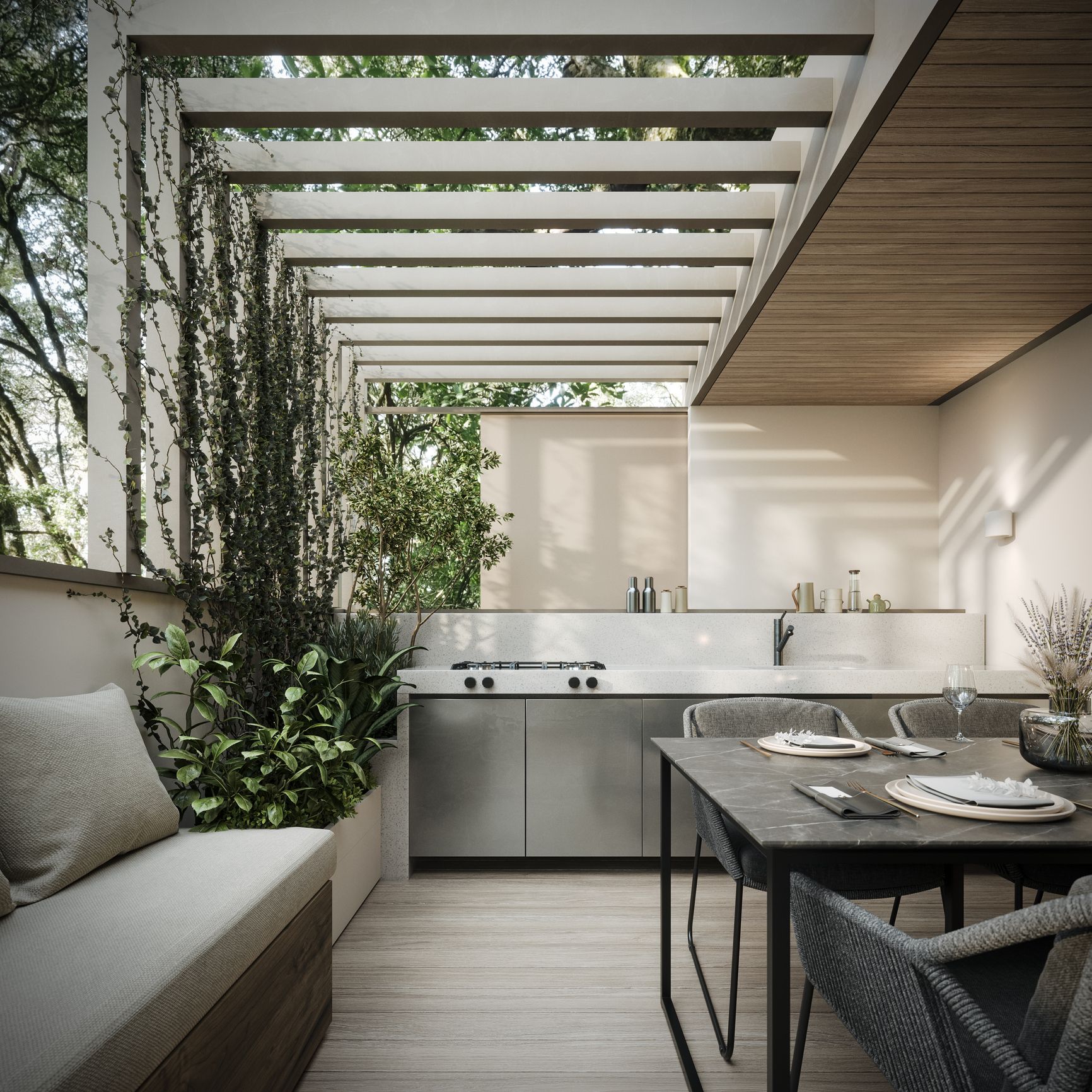 cocina-exterior-moderna-pergola-diseno-minimalista