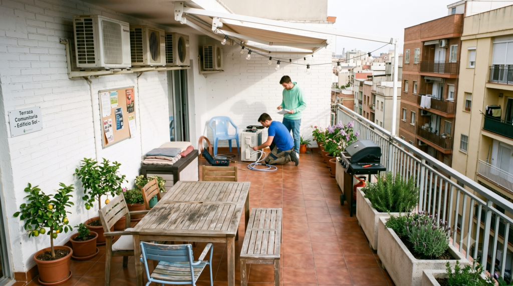 ¿Se puede instalar un aire acondicionado en una terraza comunitaria en 2026? Lo que muchos vecinos desconocen