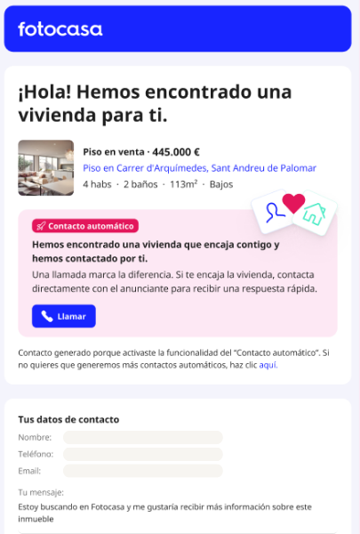¿Estás buscando piso? El truco de Fotocasa para ser el primero en contactar con un nuevo anuncio - Fotocasa Life servicio de fotocasa contacto automático