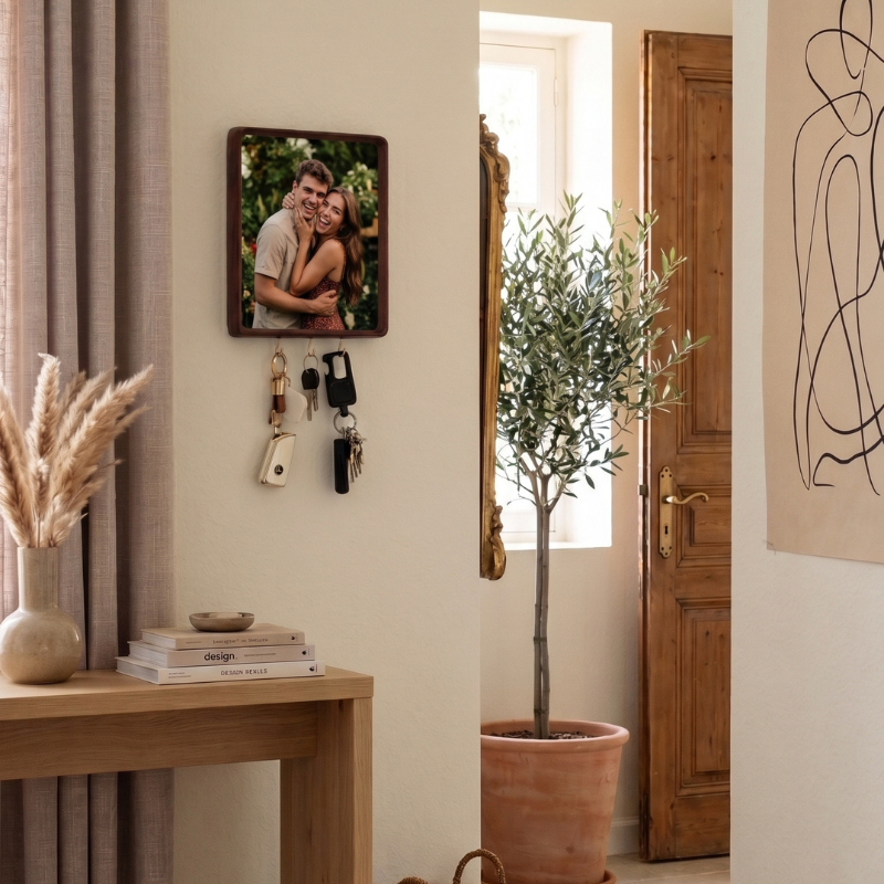 15 ideas de manualidades que puedes hacer en una tarde para personalizar tu casa - Fotocasa Life una llavero personalizado en casa con una foto de la pareja