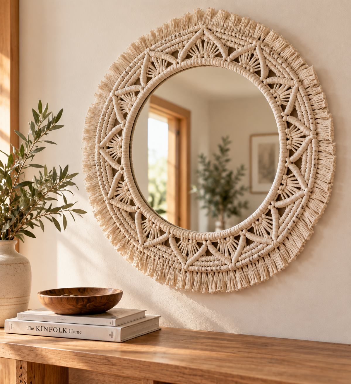 Cómo decorar un espejo con macramé {IA}